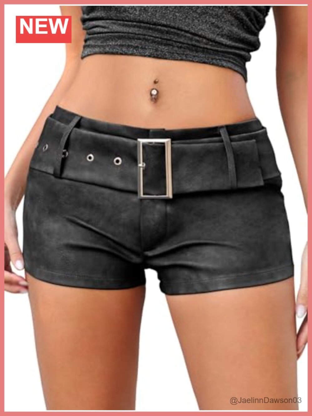 Faux Leather Low Rise Mini Shorts Slim Fit Club Party Hotpants for Women